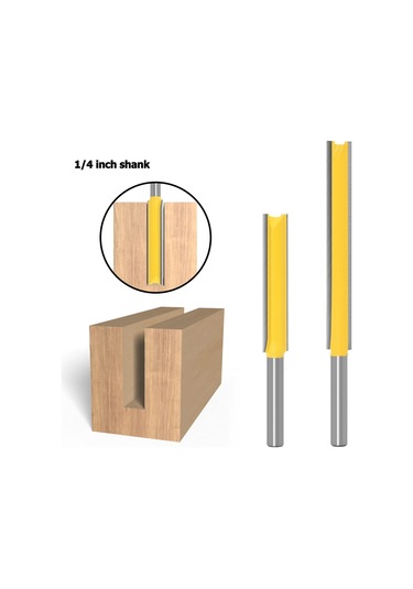 Suofeilaimuphone Kılıf Metal 1/4 Şafak Yönlendirici Bit Kesici Cnc Ahşap İşleme Düz Uç Değirmen Kesme Aletleri Son Kenar Uzunluğu: 6.35x9.52x50mm