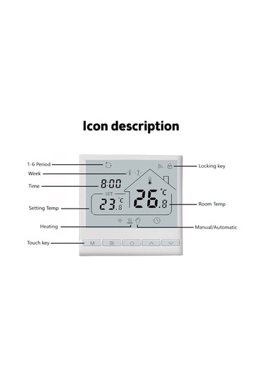 Pazly Wifi Akıllı Termostat 5+2 Programlanabilir 3a Su Isıtma Tuya Ses Kontrolü