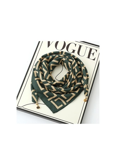 Prosperlink Lüks Manyetik Toka Çizgili İpek Eşarp - Kadın Bahar/sonbahar Moda Boyun Sarar Aksesuarone Sizekadın Kırmızı