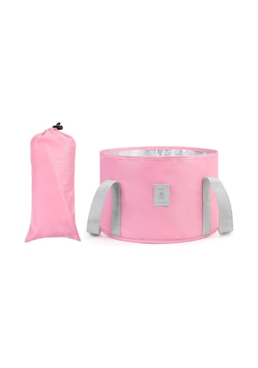 TB-0678 Taşınabilir Katlanır Kamp Çantası Su Tutucu Musluklu Pembe