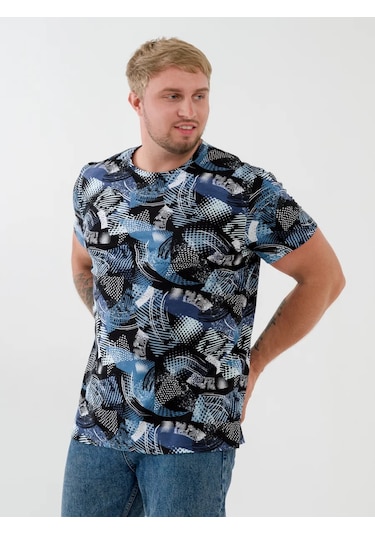 Natıvıa Baskılı Pamuklu Tişört 430229797 Mavi