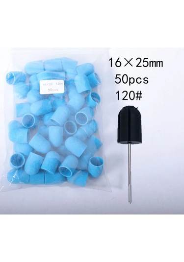 50 Adet Mavi Tırnak Zımpara Kapakları Tırnak Matkap Ucu 5 Boyutu Parlatma Tırnak Sanat Dönen Çapak Kaldırmak Sinekler Manikür Ekipmanları Aksesuarları Violet