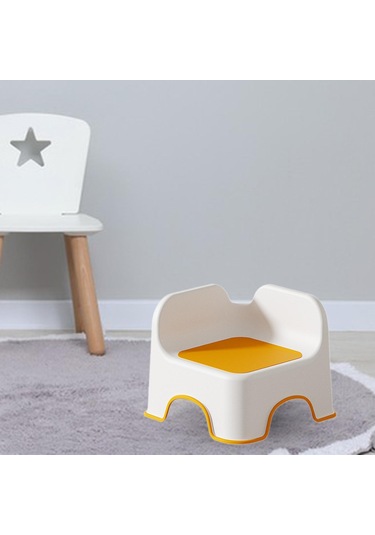 Homyl Çocuklar Için Küçük Tabure Sırtlı Ayaklı Turuncu Turuncu