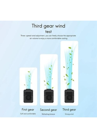 Bel Asılı Fan, Usb Şarj Mini Fan Taşınabilir Asılı Boyun Mobil Bel Asılı Küçük Taşınabilir Kablosuz Bel Fan Hayranları 5478 Siyah