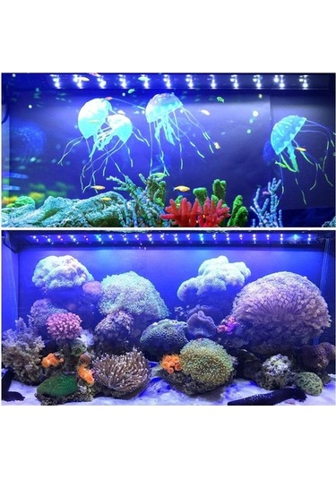 Silkroadselect Longbangdian Shop Szd B50bw Ab Stili V Mavi Beyaz Led Süper Ince Lamba Balık Tankı Su Bitkisi Büyümek Peyzaj Genişletilebilir Su Geçirmez Klip Işık Akvaryum Renkli