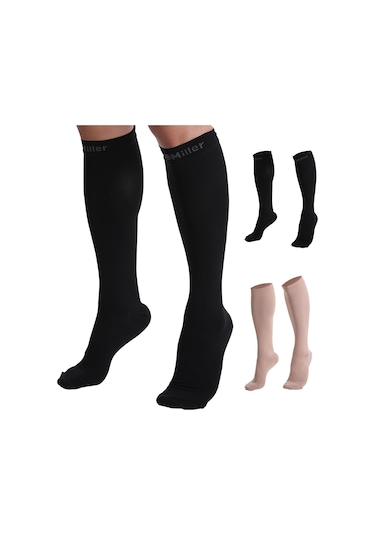 - Kadınlar Ve Erkekler İçin Sıkıştırma Çorapları - 8-15 Mmhg Diz Yüksek, Tıbbi Sınıf Desteği - Spor, Seyahat, Hemşire, 1 Çift Altın