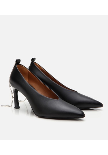 Hotiç Kadın Deri Siyah Zincir Detaylı Stiletto 01ayh304190a100 Siyah