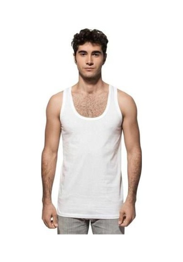 Özkan Erkek Yüzde Yüz Pamuklu Tekli Paket Penye Atlet Beyaz 0050