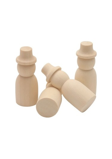 Lijinxu 5/10 Parça Ahşap Peg Bebekler Hatted Insanlar Organları