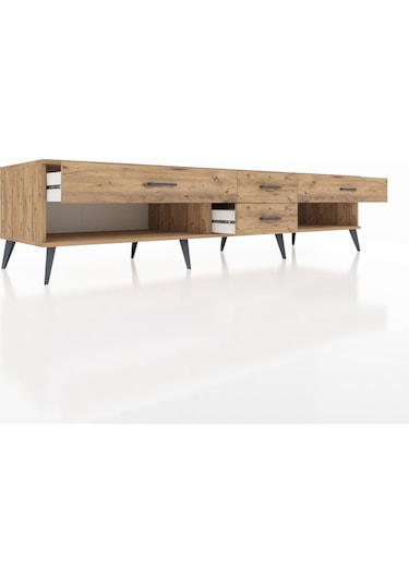 Kronos Tv Ünitesi 4 Çekmeceli 220x59x51 Çam-aytaşı/çam Aytası/atlas Çam - Atlas Çam