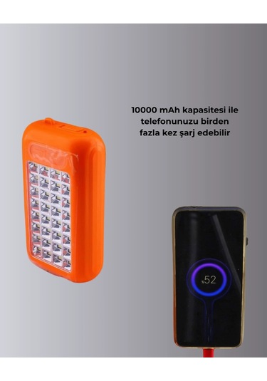 Bfs Güneş Paneli İle Şarj Olan 32 Led Li Powerbank Cihazı Çok Renkli