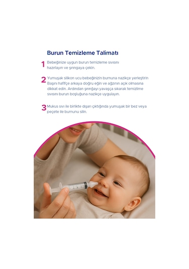 Bebek Burun Yıkama Enjektörü Şırınga ve 4 Adet Silikon Yedek Uç