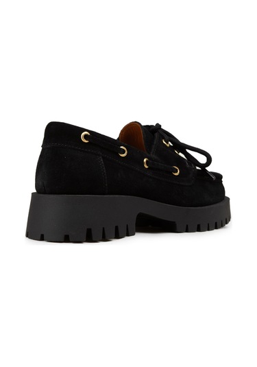 Deery Kadın Hakiki Süet Siyah Marin Loafer - 02036zsyhc01