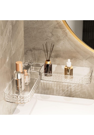 Suntek Duş Köşe Raf Depolama Mutfak Yurt Otel Kullanımı Kolay Banyo Raf Temizle Beyaz