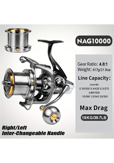 Motion003 Proberos Nag10000 Serisi Ambidextrous Aluminyum Dönen Olta Makarası Deniz Balıkçılığı İçin Ideal