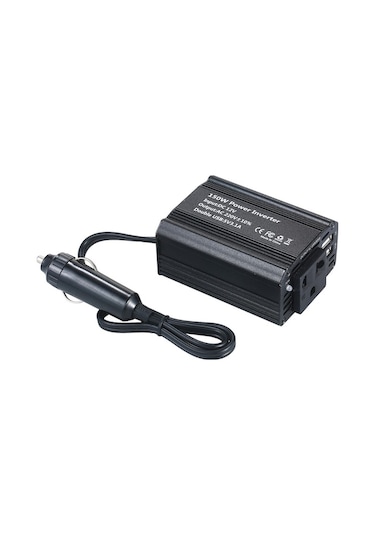150w Taşınabilir Araç Invertörü - Dc 12v'den Ac 220v'ye Dönüştürücü, 1 Ac Çıkışı Ve 2 Usb Portu İle Evrensel Şarj