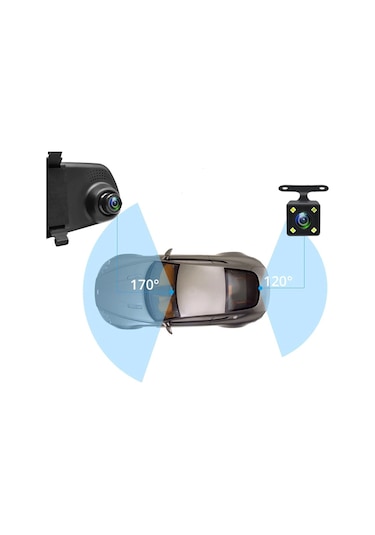 Kingwin 2 Kameralı Geri Görüş Kamerası Yol Kayıt 1080p Hd