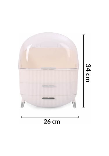 Piev House By House 2 Si 1 Arada Makyaj Ve Takı Küpe Kolye Bujiteri Düzenleyici Organizer Set Krem