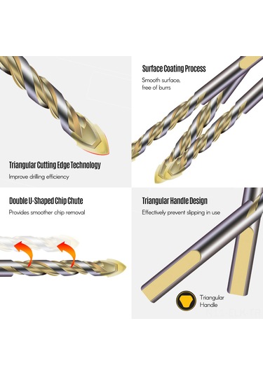 Xindoker 8mm Karbür Matkap Uçları 10'lu Set - Çelik Ve Beton Delme İçin Yüksek Kalite