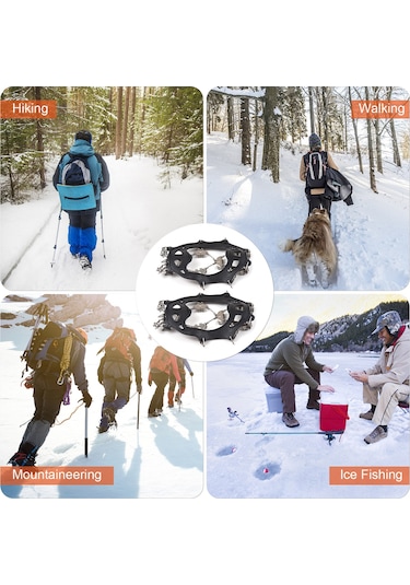 Vkemall 32 Dişli Paslanmaz Çelik Buz Tırnağı - Kaymayı Önleyen Ayakkabı Aksesuarı