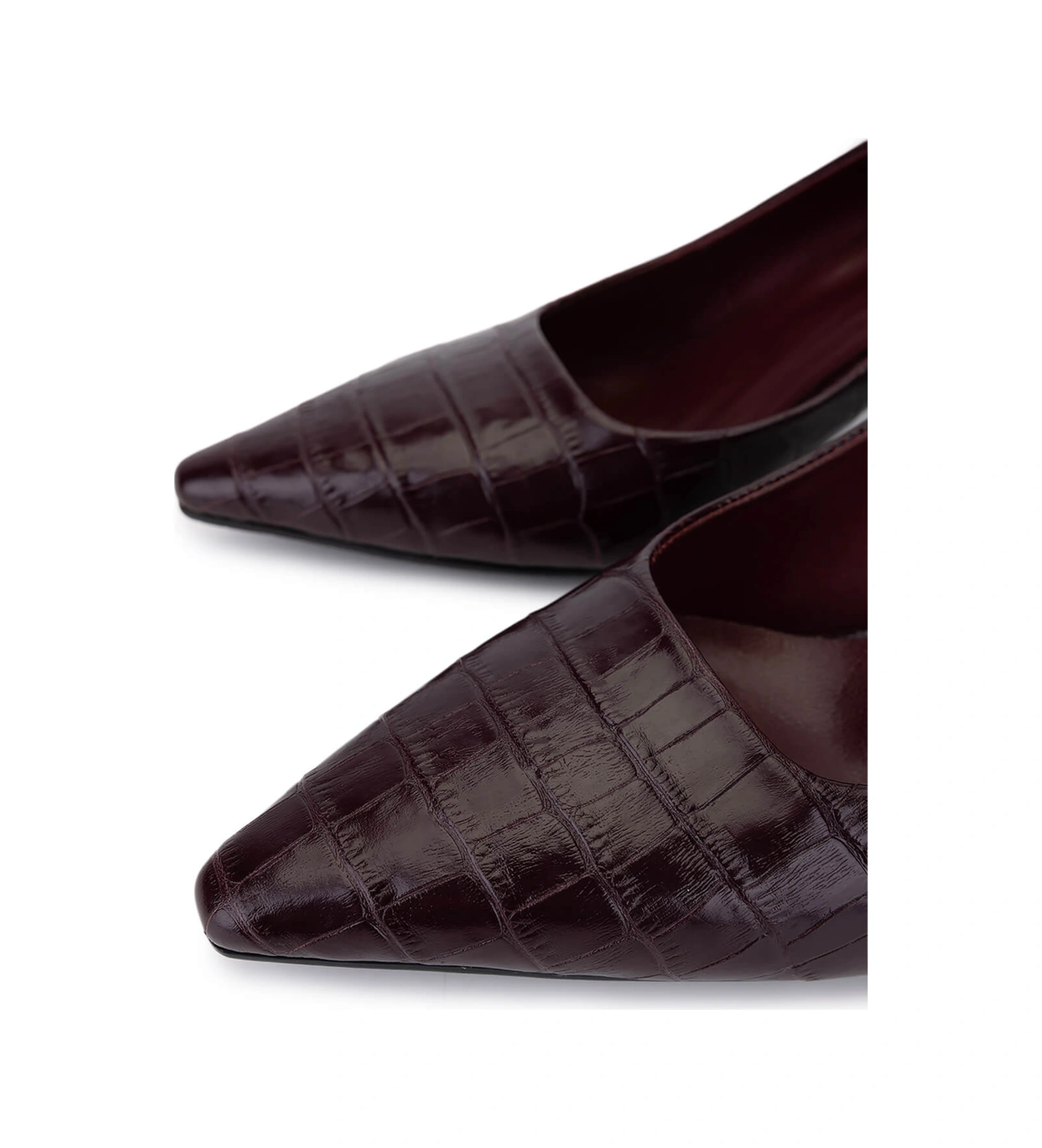 Tamer Tanca Kadın Hakiki Deri Bordo Topuklu Ayakkabı 492 60701 Bn Ayk Sk25-26 Bordo Kroko Bordo