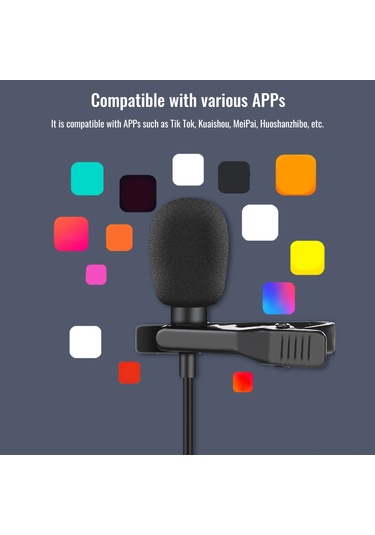 Lemestar Takstar Tcm-400 Omnidireksiyonel Kragı Mikrofonu 3.5mm - Canlı Yayın, Röportaj, Video Kaydı İçin 5m Kablo İle Plug & Play