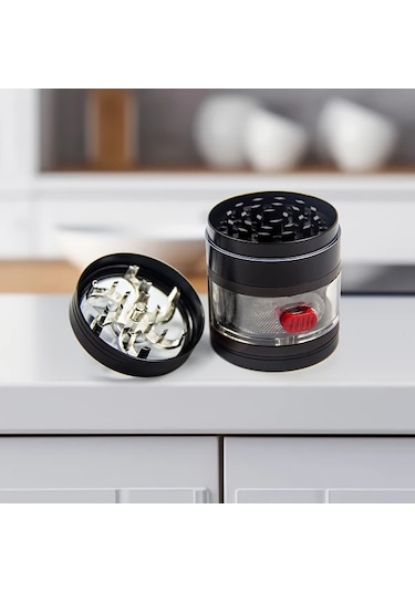 Elmpaly El İle Kullanılan Büyük Çekmeceli Öğütücü - Ahşap Siyah Manuel Baharat Tütün Değirmeni