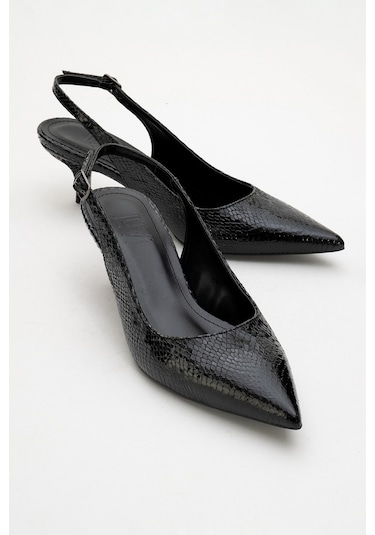 Luvishoes Value Siyah Desenli Kadın Topuklu Ayakkabı Siyah