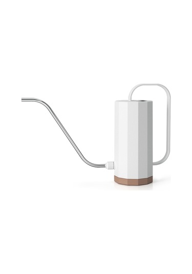 Springsun Uzun Hortumlu 1.2l Plastik Sulama Kabı - İç/dış Mekan Bitkileri İçin Paslanmaz Çelik Ağızlı Modern Sulama Aleti Beyaz