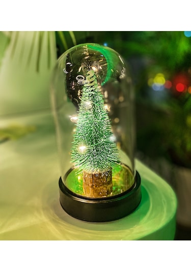 Kar Küresi Işıklı Yılbaşı Çam Ağcı Hediye Paketli