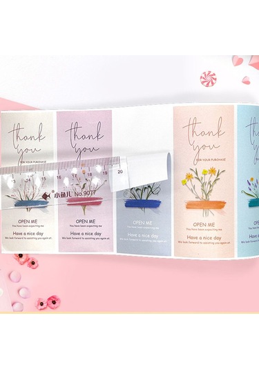 150 Adet/rulo Çiçek Desenli Çıkartmalar Satın Aldığınız İçin Teşekkür Ederiz A Diğer