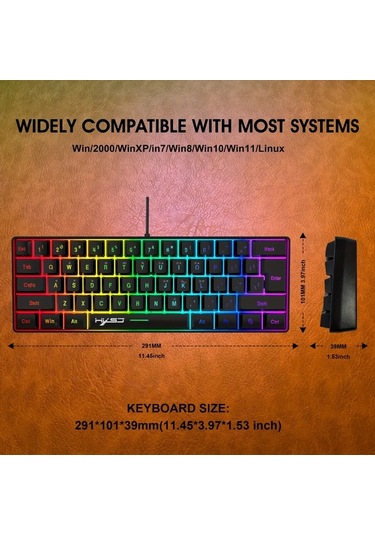 Techbloom V700+a869 White 61 Tuş Rgb Aydınlatmalı Mini Kablolu Oyun Klavyesi Ve Ergonomik Fare Seti Ofis Ve Oyun Kullanımı İçin Diğer