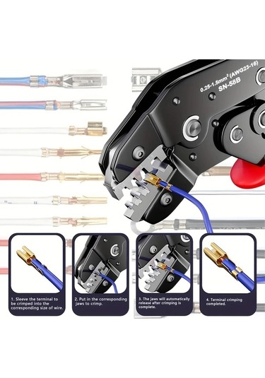 Fastbuy Prof. Ratchet Tel Pense Sn 58b Jst Dupont Terminal Krimpleme Aleti 23 16 Awg