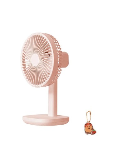 Cacaomasaüstü Şarj Edilebilir Fan Küçük Taşınabilir Klima Otomatik Dönen Vantilatör 3 Hız Yyeutb Pembe