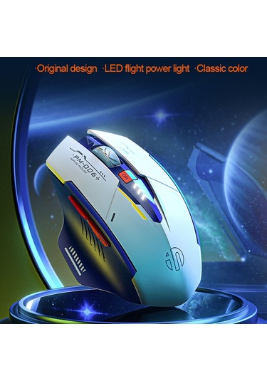 Inphıc F9 Mecha Sürümü Şarj Edilebilir 2.4g Kablosuz Oyun Çalışma Fare Bilgisayar Dizüstü Fare