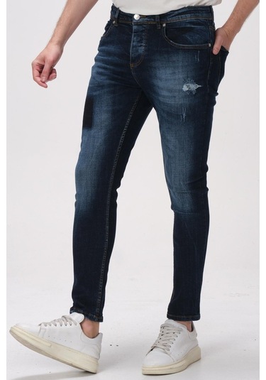 Taş Yıkamalı Erkek Dar Kesim Kot Pantolon