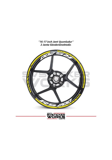 Bajaj Rs200 Jant Sticker Dış Ve İç Set Sticker Jant Şeridi Sarı