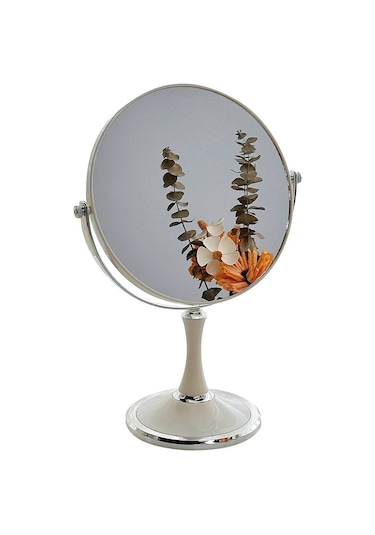 Hangfox 6 İnç Avrupa Stili 360 Derece Döner Masaüstü Makyaj Aynası - İki Yönlü 3 Kat Büyütme Fonksiyonu Büyük Boy Dairesel