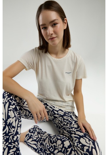 Pierre Cardin Kadın Krem Pijama Takımı Pc8973-s-v1 Krem