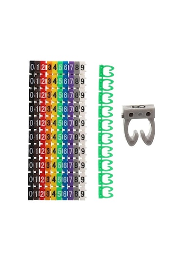 0-9 Dijital Kodlu Renkli Kablo İşaretleyici 4mm