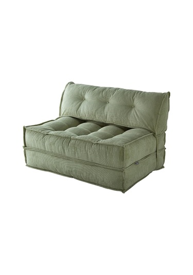 Homedius Mocca Fitilli Kadife Çift Kişilik Katlanır Yatak Olabilen Koltuk-çağla Yeşili Gri