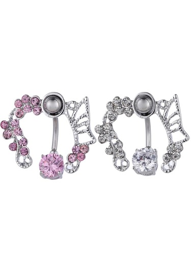 Dolıty Zirkon Göbek Halkası Belly Button Body Piercing Gümüş Gümüş