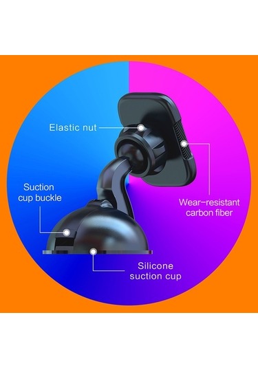 Luckysouk Kakusiga Ksc-426c Mantu Serisi Emme Kupası Araba Telefon Tutucu Çimlenebilir Manyetik Cep Telefonu Standı Siyah Yok Havalandırma 52monl