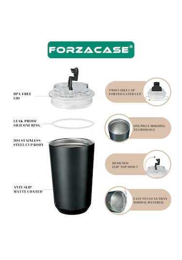 Paslanmaz Çelik 240ml Sıcak Soğuk Tutan Bardak Termos Fc845 Siyah