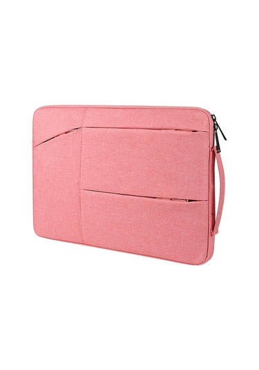 St02 Büyük Kapasiteli Su Geçirmez Darbe Emici Laptop Çanta, Boyut: 14.1-15.4 İnç Lady Pink Siya