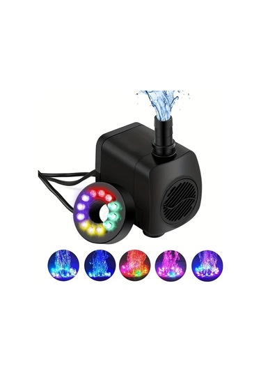 Honeybeeshop 1 Adet 16w Led Işıklı Su Pompası Akvaryum Ve Kaya Bahçesi Dekorasyonu İçin Balık Tankı Hava Pompası 220v