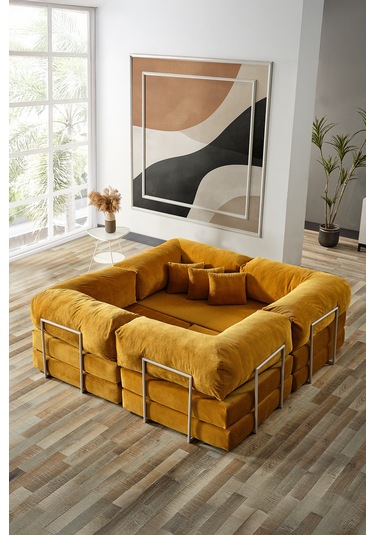 Legom Avanos Aktivite Koltuğu Yatak Olabilen Çok Amaçlı Kanepe Koltuk Takımı Hardal Hardal