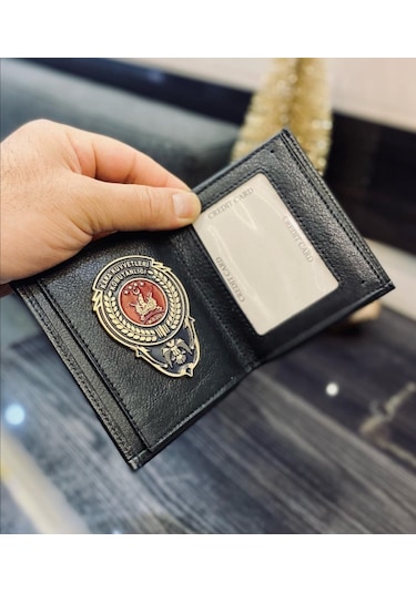 Kara Kuvvetleri Rozetli Cüzdan Siyah