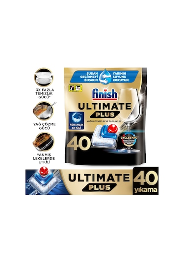 Finish Ultimate Plus Bulaşık Makinesi Deterjanı Kapsül Tablet 40 Adet