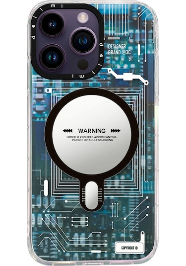 İphone 14 Pro Max Kılıf Magsafe Özellikli Infinity Desenli Silikon Kapak